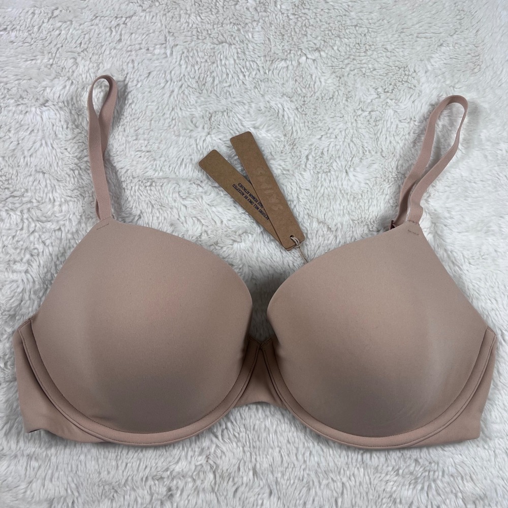 Skims Women's Fits Everybody T-Shirt Bra Mica Tan Size 32DD BA-DEM-9221 NWT